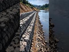 Realer Gabionenwandbau | Triple-Twist Hexagonal Gabion Mesh-Projekt